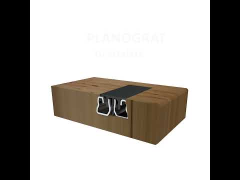 Gedotec PLANOGRAT steel moulding for solid wood panels, 1070 mm